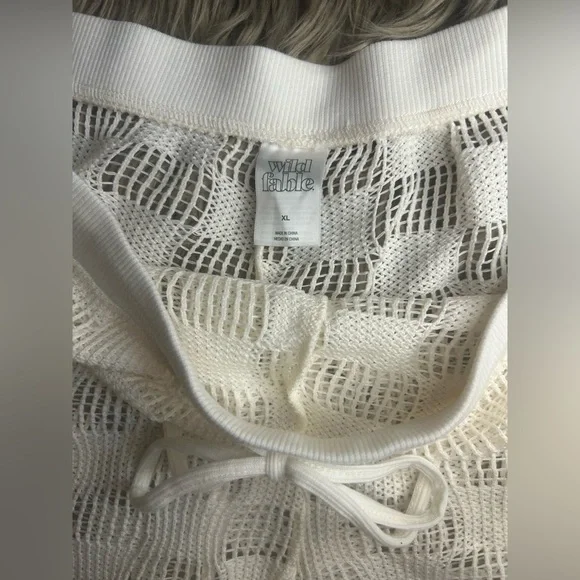 NWOT Wild Fable White Crochet Swim Coverup Set - Picture 3 of 5